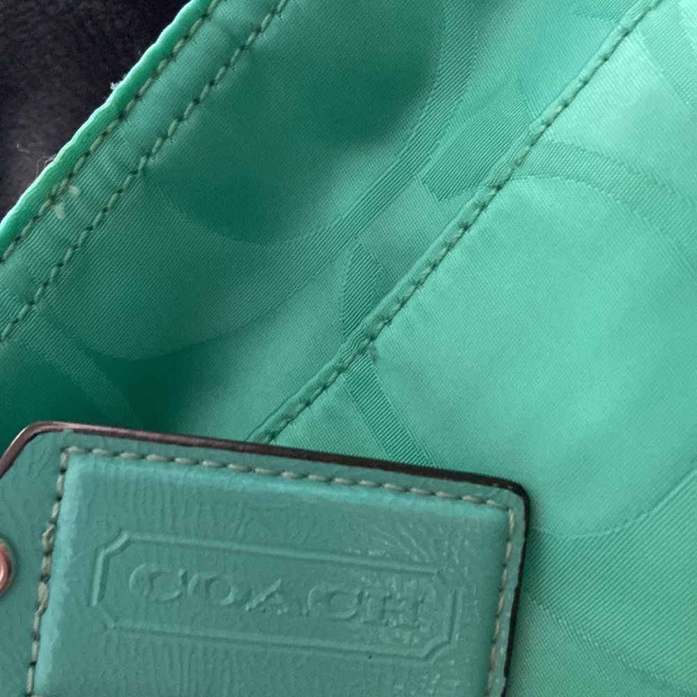 Turquoise Crossbody Coach Purse - Picture 6 of 6